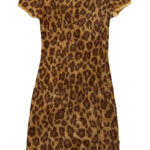 BP  Bodycon Mini Dress Medium Faux Fur Animal Print Party Tan Dale Panthera Photo 0
