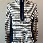 Ruby Rd Textured Striped Quarter Zip Blue Size Medium Photo 0