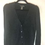 Banana Republic Cardigan Black Ribbed Button Front V Neck Cardigan Sweater Sz L Photo 3