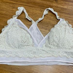 Aerie Bralette Womens Large Cream Lace Wireless Padded Comfortable Lingerie Photo 0