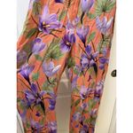 Alice + Olivia  Cyrus Jumpsuit Womens 6 Orange Floral Halter Wide Leg Tropical Photo 2