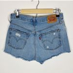 Levi's Button Fly 501 Red Tab Distressed Cutoff Denim Shorts Size 27 Photo 1