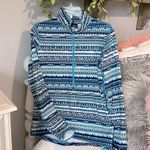 Nike  Pro Dri Fit Pullover Blue Print Athletic Top Womens Performance Photo 3