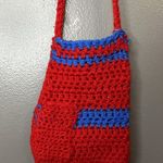 Handmade Crochet Shoulder Bag Womens Small Crossbody Purse Striped Unique Gift Photo 5