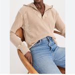 Free People  Ashton Zip Thermal Waffle Knit Long Sleeve Top in Sand Medium Photo 1