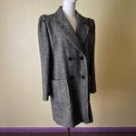 Vintage International Scene Pure New Wool Herringbone Coat Size 13/14 Black Size L Photo 8