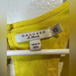 Calypso St. Barth‎ Y2K 100% Silk Flowers Decorated Yellow Mini Dress Photo 6