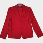 Briggs New York Blazer Womens 14 Red Faux Suede Preppy Office Business Casual Photo 0