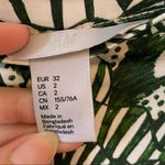 H&M Green & White Floral Off the Shoulder Bell Sleeve Sheath Dress Photo 4