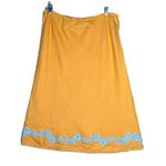 J.Jill Skirt Womens 8 Orange Blue Embroidery Linen Cottagecore Boho Grunge Photo 0