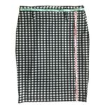Maeve  Anthropologie Black White Gingham Plaid Pencil Skirt Size Large Photo 2