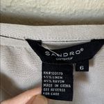 Sandro  sportswear cream linen blend patchwork midi skirt Photo 4