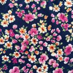 White Birch Navy Blue and Floral Tank Top Size XL Photo 4