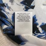 Dress Barn  | Navy & White Watercolor Print Baseball Tee Style Blouse | PM Photo 8