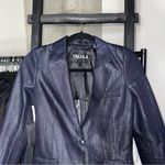 Talula Aritzia Blue Indigo Structured Single Button Blazer Photo 8