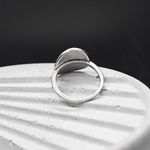 Cat and Moon Ring Silver Photo 3