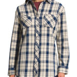 The North Face  Valley Twill Flannel Shirt Women’s size Small Gravel‎ Navy Blue Photo 0