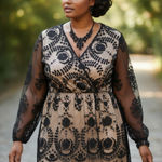 EillyBazar‎ 3XL Black Lace Overlay Beige Lined Dress Victorian Vibes Whimsigoth Tan Size undefined Photo 1