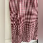 Madewell Gingham Maroon Red Checked Short Sleeve Dress with Pockets XS Viscose Photo 2