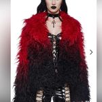Hot Topic Ombré red black shag jacket Photo 2
