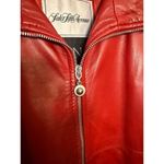 Saks 5th Avenue VTG Saks x Siena Red Leather Bomber Jacket Women's Sz. S Photo 2