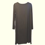 Eileen Fisher Gray Long Sleeve Jersey Knit Midi Dress Size L Minimalist Style Photo 2