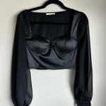 Timing  Black Satin Blouse Photo 0