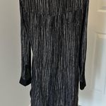 Vince Silk Wavy Line Black White Shirt Dress Photo 3