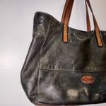 Fossil  Vintage Black Leather Brown
Accents Tote Bag Photo 6