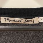 Michael Stars  Vali Black Long Sleeve Velvet Top Vneck Side Slits M Relax Fit Photo 4