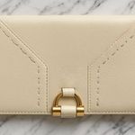 YSL Yves Saint Laurent Vintage Cream Leather Long Wallet Gold Hardware Photo 0