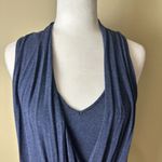 Ella Moss  Drape Front Layered Tank Top Shirt Size Medium Blue Heathered Grey Photo 7