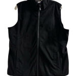 Lands' End Women's Large Black Marinac Fleece Vest Full Zip Sleeveless Photo 0