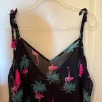 Tropical Flamingo Black Camisole Size 1X Photo 1