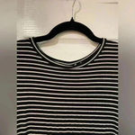 Bobeau  Black White Stripes Sleeveless Crew Neck Twist Hem Textured Tank Size S Photo 4