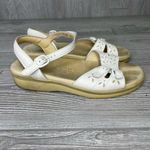 Sas this is comfort white buckle sandals shoes strappy size 7 floral cut out Photo 4