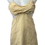 ZARA Yellow Pleated Cut Out Crossback Sleeveless Mini Cami Tank A-line Dress XS Photo 0