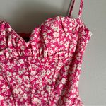 ZARA Sleeveless Adjustable Straps Pink Floral Corset Bodysuit Size XS Photo 5