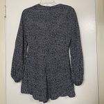 SHOWPO Navy floral long sleeve tie front mini romper dress size 6 Blue Photo 4