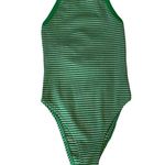 ZARA NWOT  STRIPED RIBBED BODYSUIT GREEN SMALL Photo 2