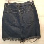 Good American {0/25}  High-Rise Denim Mini Skirt Frayed Hem Photo 2