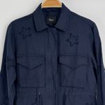 Rails Lancaster Indigo Stars Utility Jacket XS Navy Tencel Linen Drawstring Boho Photo 2