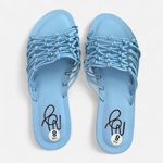 Mansur Gavriel Mignon baby blue pastel woven lambskin leather open toe Sandals 8 Photo 2