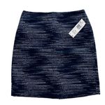 Jones New York Skirt Cotton Navy White Print Pencil Knee Length Tailored Size 4 Photo 0