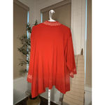 Women's Ultra Softs Burnt Orange & White Embroidered Open Front Cardigan 3X Photo 3