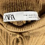 ZARA Chunky Knit Ribbed Pants Drawstring Brown Women’s Size Medium Boho Comfy Photo 3