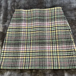 Loft  Plaid Mini Skirt in Black, White, and Yellow Photo 0
