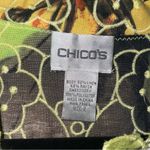 Chico's  Size L Linen Jacket Embroidered Floral Multicolor Cardigan Photo 3