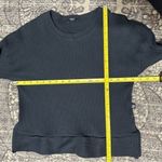 Terez Women’s Size S Black Ribbed Cotton Blend Thumbhole Pullover Sweater Photo 9