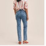 Mango NWT MNG X Denim Mid-rise Paisley straight-leg jeans SZ-2 Photo 4